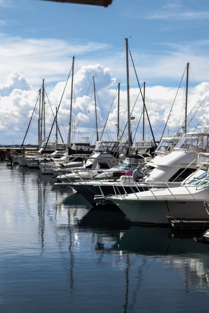 Boat dockage at Ocean State Boat Basin